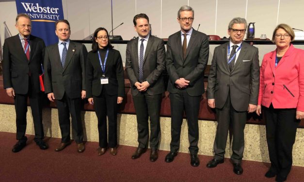 15th February 2018 — 23rd International Humanitarian and Security Conference, presented by Webster University Geneva, at the International Conference Center Geneva with the theme of THE NEED FOR EFFECTIVE GLOBAL COMPACTS ON REFUGEES AND MIGRATION.