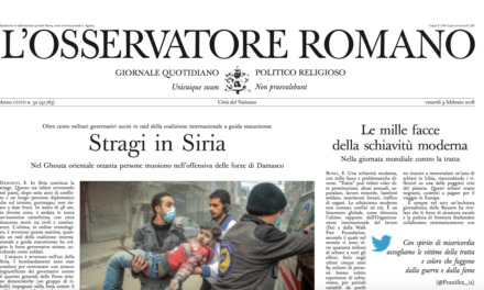 Osservatore Romano — Vatican newspaper deplores modern-day slavery / Le mille facce della schiavitù moderna