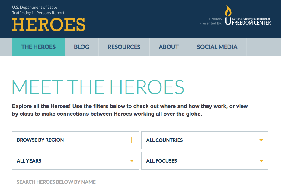 COMBATING HUMAN TRAFFICKING: MEET THE HEROES / U.S. Department of State
