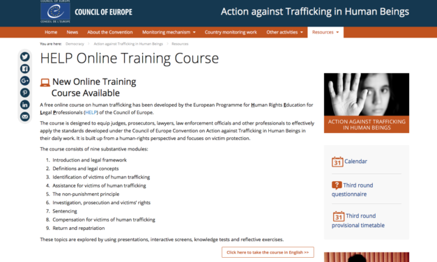COUNCIL OF EUROPE: free online Human Trafficking course