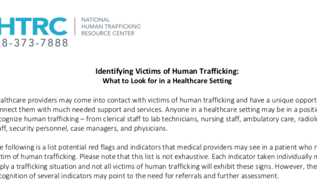NHTRC USA — Identifying Victims of Human Trafficking: What to Look for in a Healthcare Setting