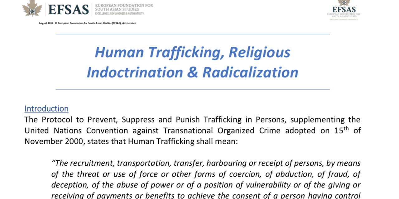 EFSAS: Human Trafficking, Religious Indoctrination & Radicalization