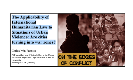 The Applicability of International Humanitarian Law to Situations of Urban Violence: Are cities turning into war zones?