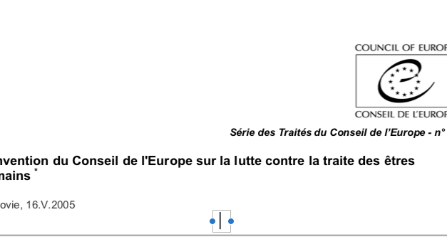Convention du Conseil de l’Europe sur la lutte contre la traite des êtres humains