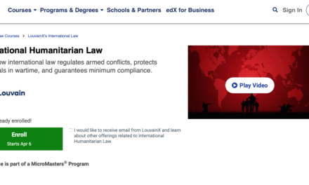 UNIVERSITY OF LOUVAIN — International Humanitarian Law ONLINE COURSE