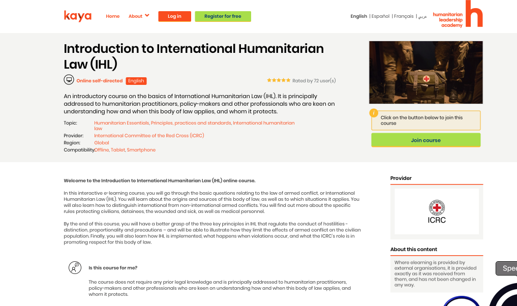 ICRC — Introduction to International Humanitarian Law (IHL) ONLINE COURSE