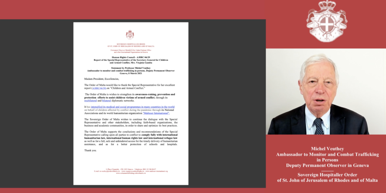 Statement by Professor Michel Veuthey 1 March 2021 — Human Rights Council — A/HRC/46/31 — Report on the sale and sexual exploitation of children,  including child prostitution, child pornography and other child sexual abuse material,  Mrs. Mama Fatima Singhateh