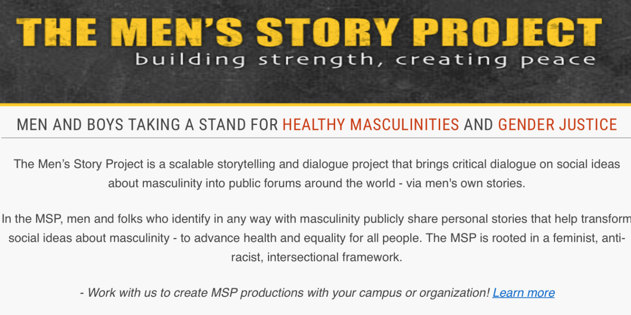 The Men’s Story Project is a scalable storytelling and dialogue project