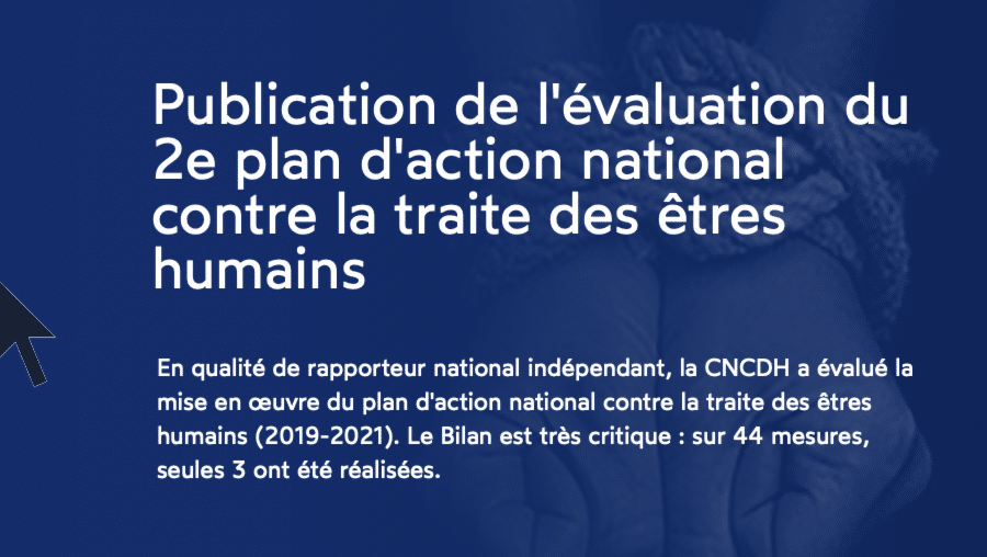 CNDCH — Publication de l’évaluation du 2e plan d’action national contre la traite des êtres humains