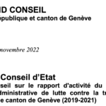CANTON DE GENÈVE — Rapport du Conseil d’Etat au Grand Conseil sur le rapport d’activité du mécanisme de coopération administrative de lutte contre la traite des êtres humains dans le canton de Genève (2019–2021)