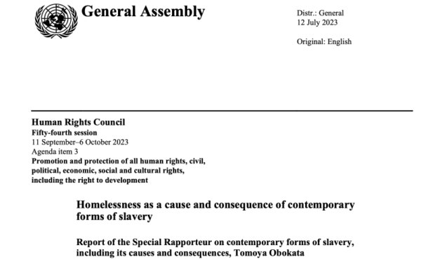 a/HRC/54/30 Homelessness as a cause and consequence of contemporary forms of slavery — Report of the Special Rapporteur on contemporary forms of slavery, including its causes and consequences, Tomoya Obokata — JULLY 2023