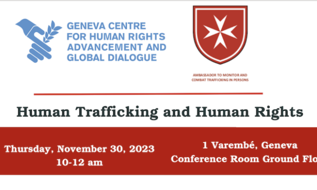 INVITATION TO OUR EVENT: Human Trafficking and Human Rights — Thursday, November 30, 2023 —  From 10 am to 12 noon
