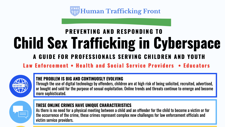 Human Trafficking Front — Child Sex Trafficking in Cyberspace —  A G U I D E   F O R   P R O F E S S I O N A L S   S E R V I N G   C H I L D R E N   A N D   Y O U T H