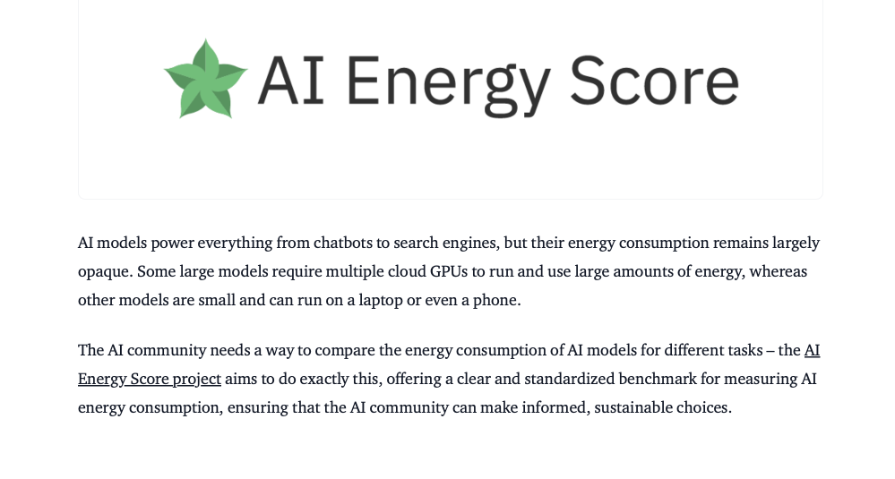 Announcing AI Energy Score Ratings