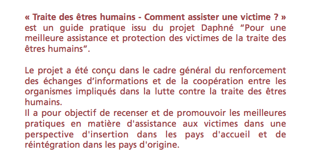 GUIDE PRATIQUE : Comment assister une victime ? — Commission Européenne – Programme Daphné