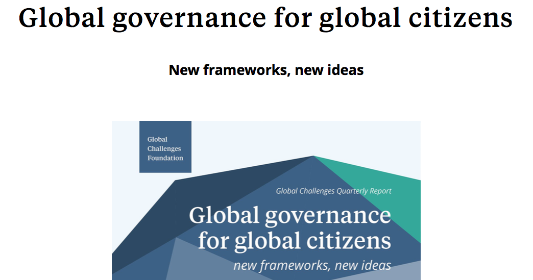 Global governance for global citizens new frameworks, new ideas