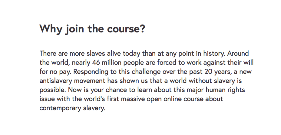 KEVIN BALES ONLINE COURSE — Ending Slavery: Strategies for Contemporary Global Abolition
